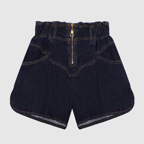 B.Sure Dark Blue Denim Shorts - Picture 1 of 4